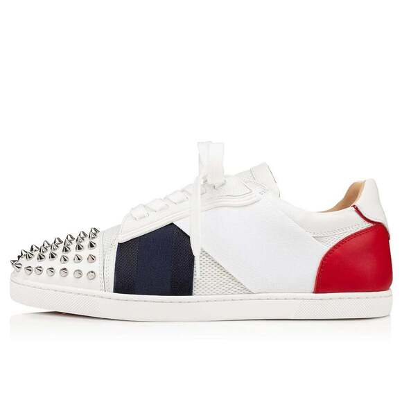 Christian Louboutin Elastikid Spikes Donna Flat Lace Up Tie Low Top Sneaker 40.5 - Picture 3 of 9